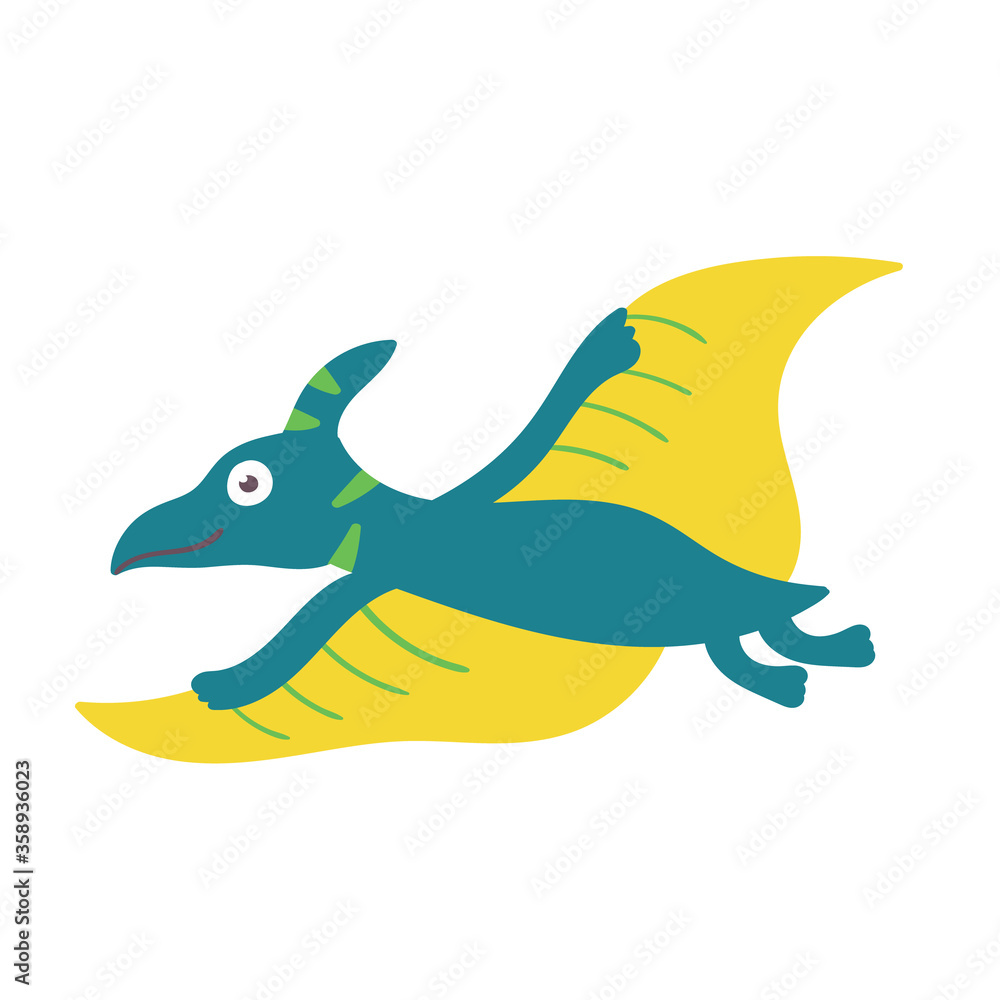 Fototapeta premium Cute dinosaur pteranodon. Dinosaur Vector Character
