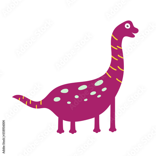 Cute dinosaur brachiosaurus. Dinosaur Vector Character