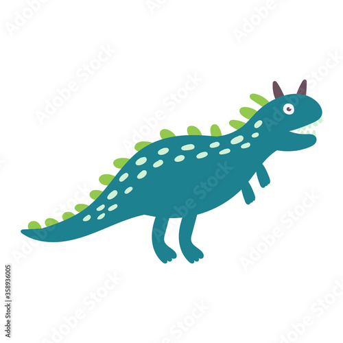 Cute dinosaur carnotaurus. Dinosaur Vector Character © Anna Drozdova