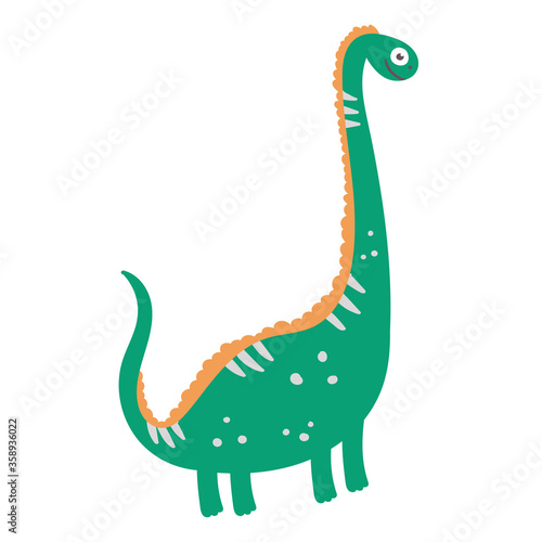 Cute dinosaur diplodocus. Dinosaur Vector Character