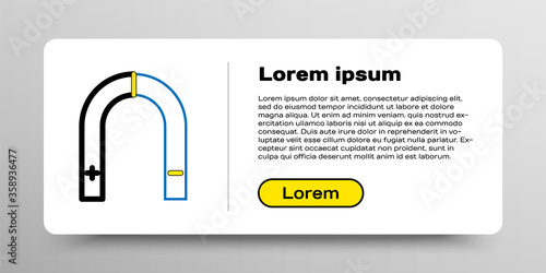 Line Magnet icon isolated on white background. Horseshoe magnet, magnetism, magnetize, attraction. Colorful outline concept. Vector.