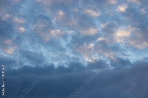 beautiful fluffy clouds and blue sky