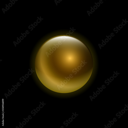 Vector Golden Sphere Isolated on Black Background
