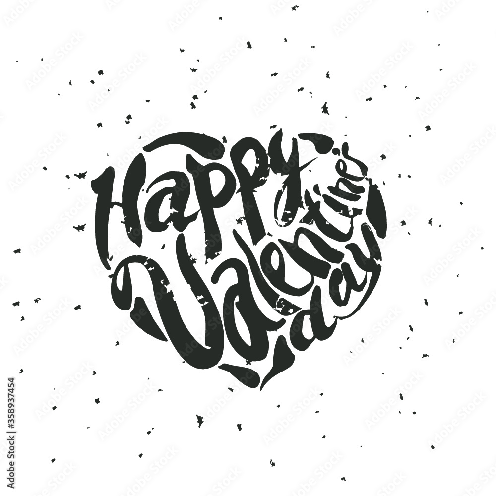 The inscription lettering the text happy Valentine's Day February 14 The inscription lettering the text happy Valentine's Day February 14