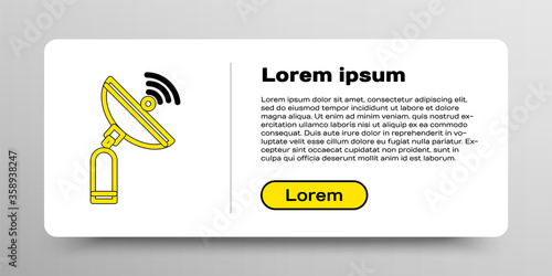 Line Radar icon isolated on white background. Search system. Satellite sign. Colorful outline concept. Vector.