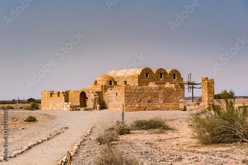 It's Qasr Amra, a desert castle in Jordan. UNESCO World Heritage site photo