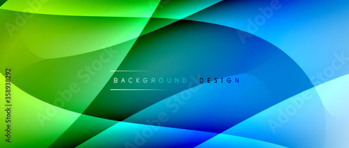 Fluid gradient waves with shadow lines and glowing light effect  modern flowing motion abstract background for cover  placards  poster  banner or flyer