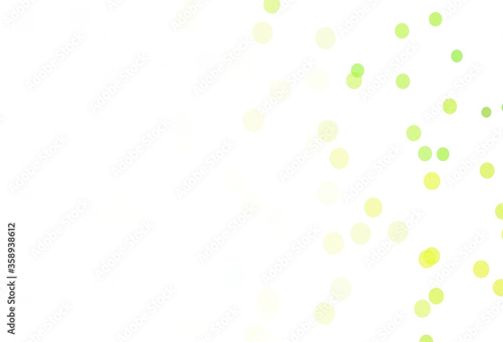 Light Green, Yellow vector background with beautiful snowflakes.