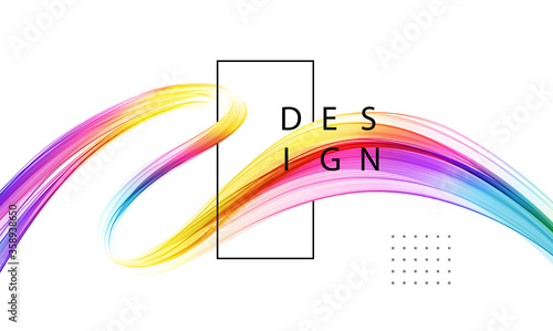 Abstract shiny color spectrum wave design element photo