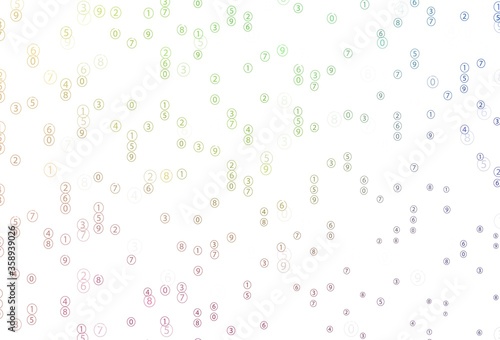 Light Multicolor vector layout with algebra elements.