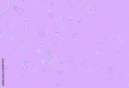 Light Pink, Blue vector backdrop with lines, circles, rhombus.