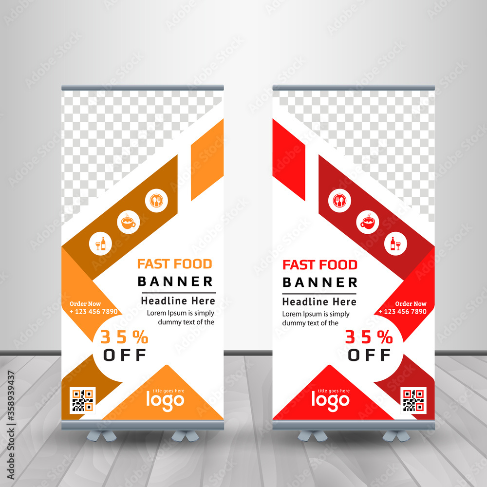 Food & Restuaruant concep Roll yp banner. Universal stand for Restuaruant - Vector. Food & Restuaruant concep Roll yp banner. Universal stand for Restuaruant - Vector.