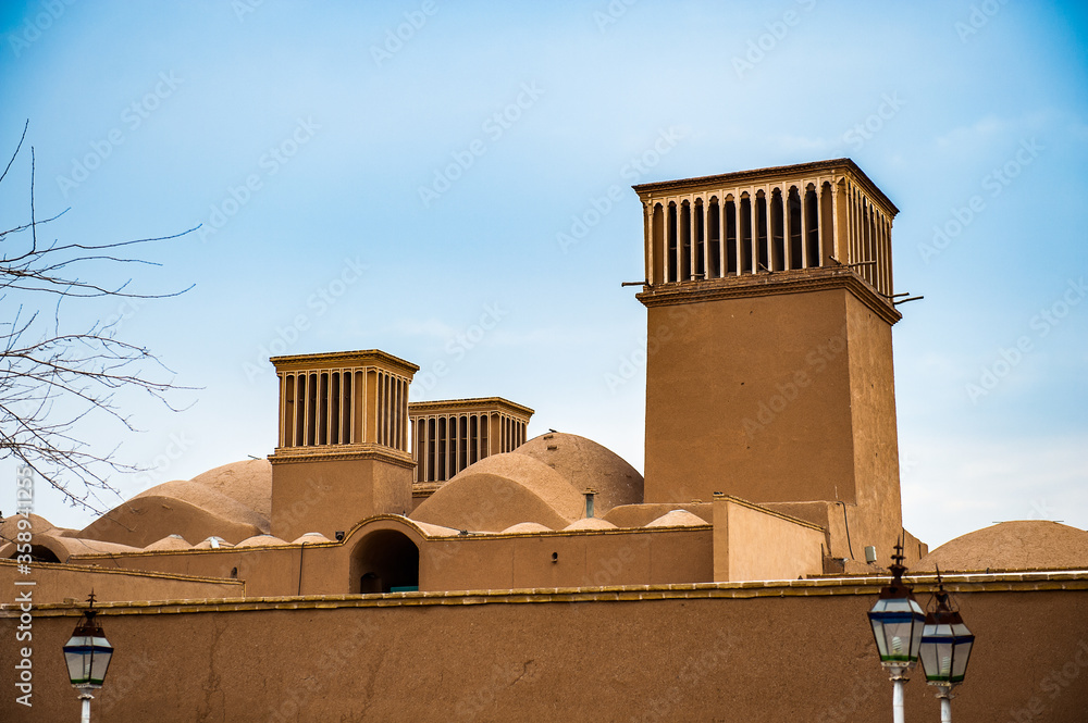 It's Complex of the Wind Tower complex in Yazd, Iran