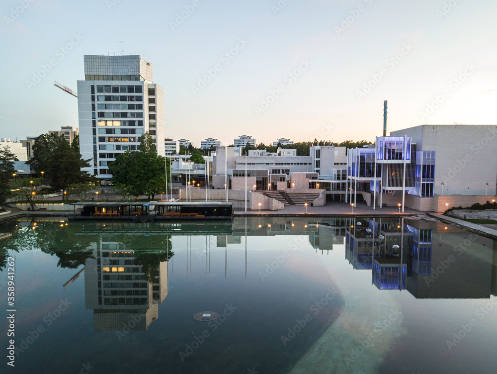 Naklejka premium Classic examples of Finnish architecture from 50s and 60s. 