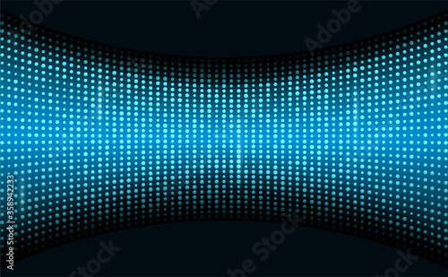 LED display projection screen. Bright entertainment hologram spotlight.