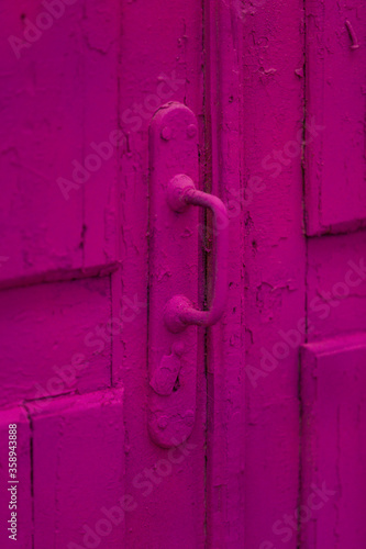 old pink door handle