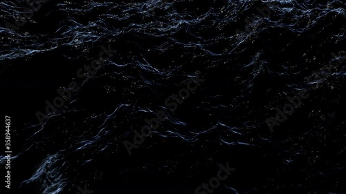 Dark blue liquid surface with abstract big waves