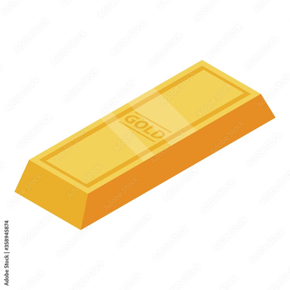 Vip gold bar icon. Isometric of vip gold bar vector icon for web design isolated on white background Vip gold bar icon. Isometric of vip gold bar vector icon for web design isolated on white background