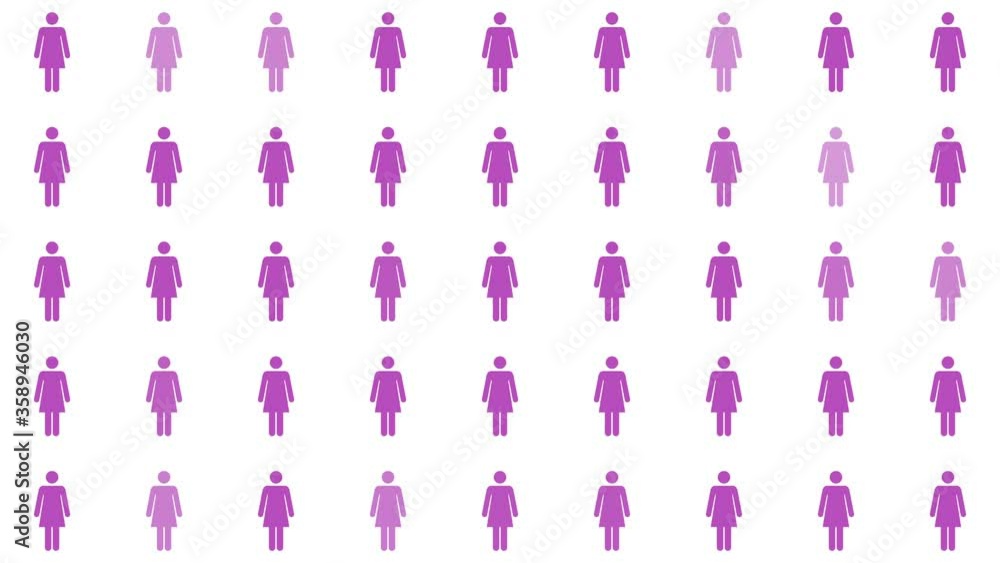Man Icon Transitions to Woman Icon, Concept for Gender Inequality Man Icon Transitions to Woman Icon, Concept for Gender Inequality