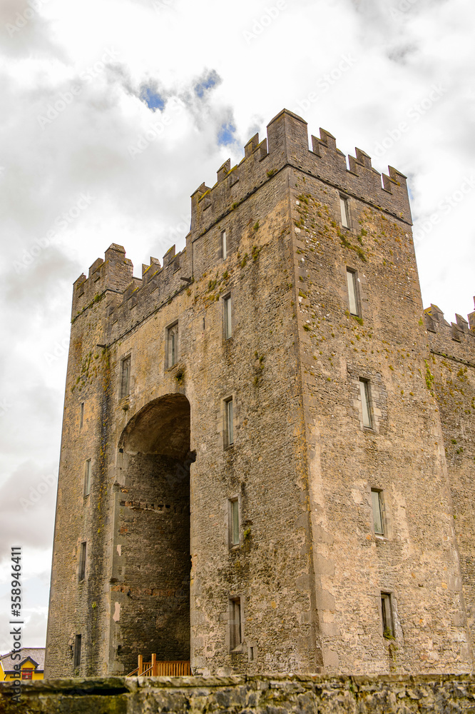 Bunratty Castle (Castle at the Mouth of the Ratty), a 15th century tower house in County Clare, Ireland. National Monument of Ireland Bunratty Castle (Castle at the Mouth of the Ratty), a 15th century tower house in County Clare, Ireland. National Monument of Ireland