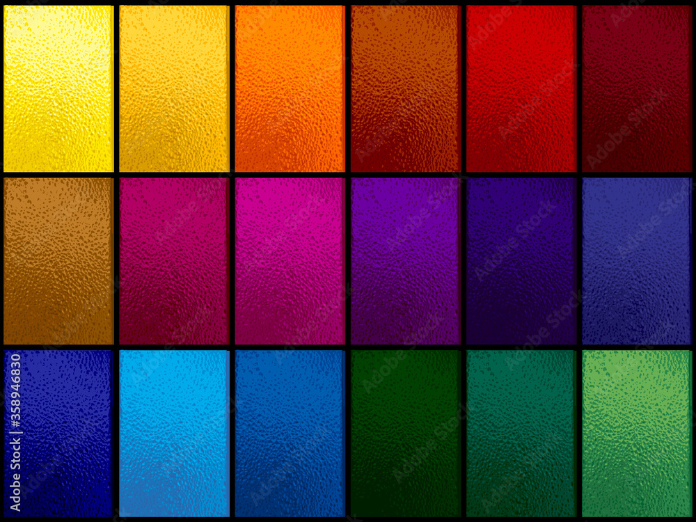 Colorful stained glass window set on black Vector Image