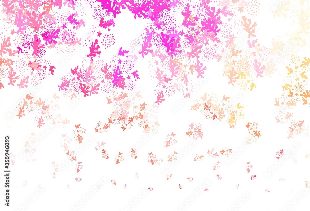 Light Pink, Yellow vector pattern with random forms.