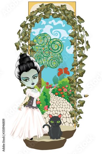 Zombie girl and secret garden
