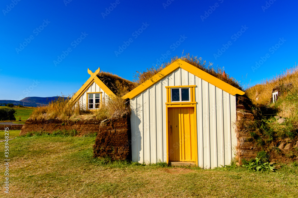 Turf house in Glaumbaer, Iceland Turf house in Glaumbaer, Iceland