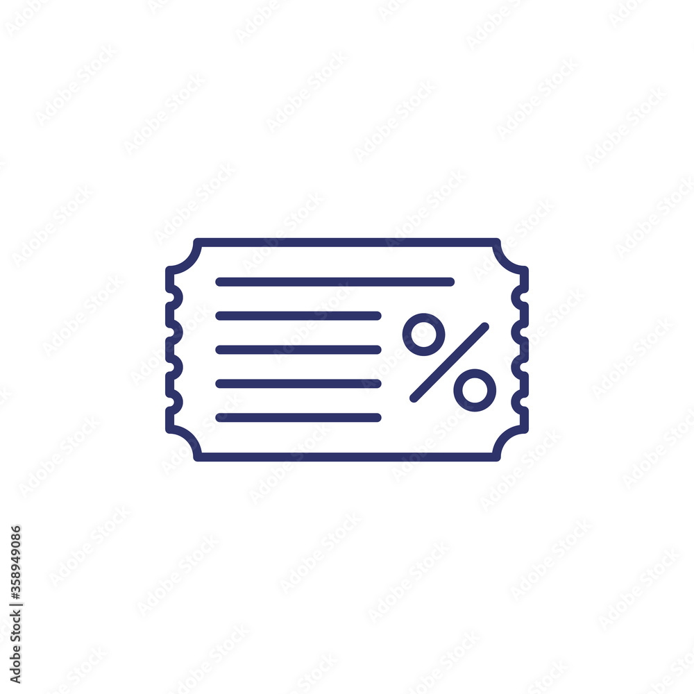 coupon, discount icon, line vector coupon, discount icon, line vector