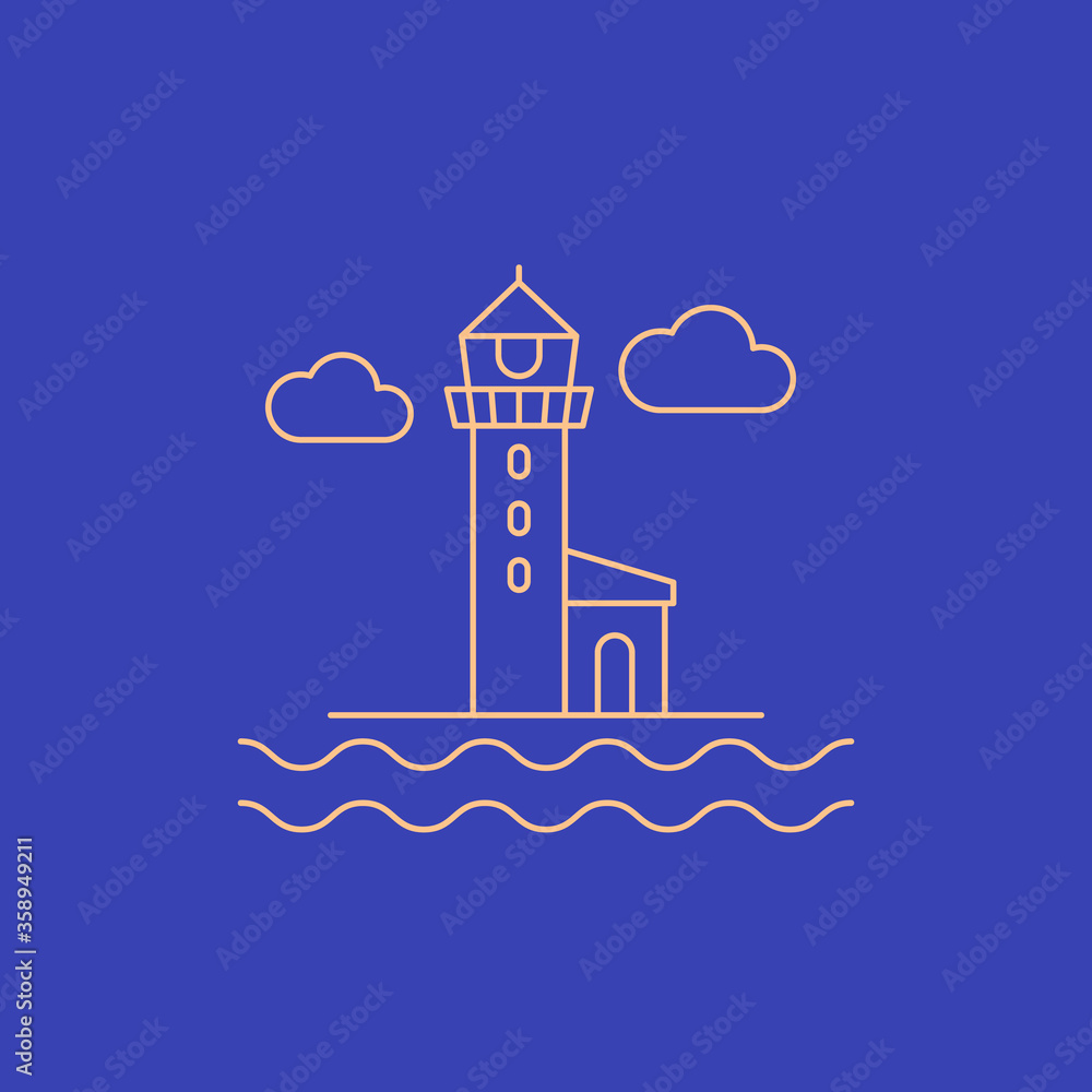 lighthouse, beacon line vector icon