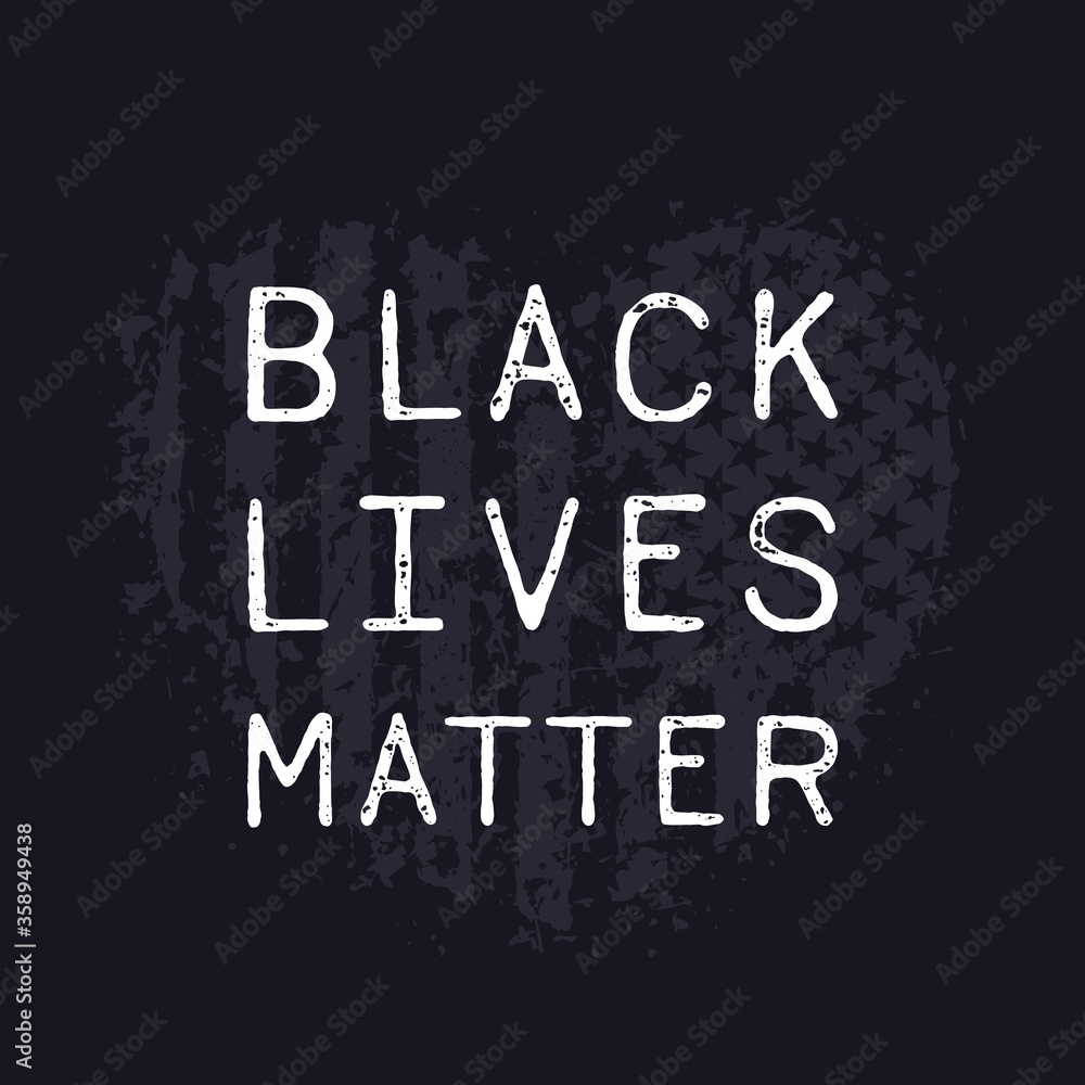 black lives matter poster, grunge heart with american flag