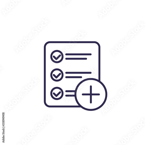 add new task line icon on white