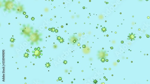 Flu Virus Infection Concept 2D Graphic Animation background