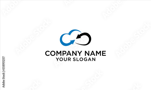 combination cloud and arrow logo design
