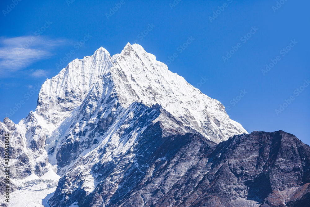 Mount Thamserku. View from Namche Bazar Village, Nepal