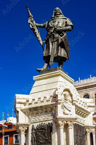 It's Monument in the middle of the Plaza Mayor in Valladolid, Spain