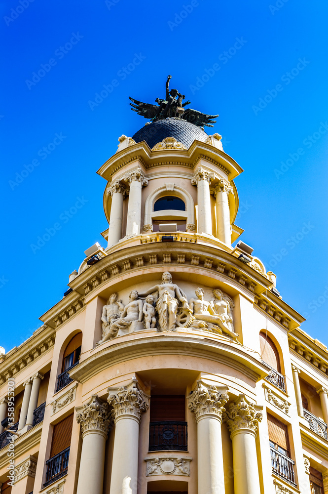 It's Hotel with a statue of an angel, Valladolid, Spain