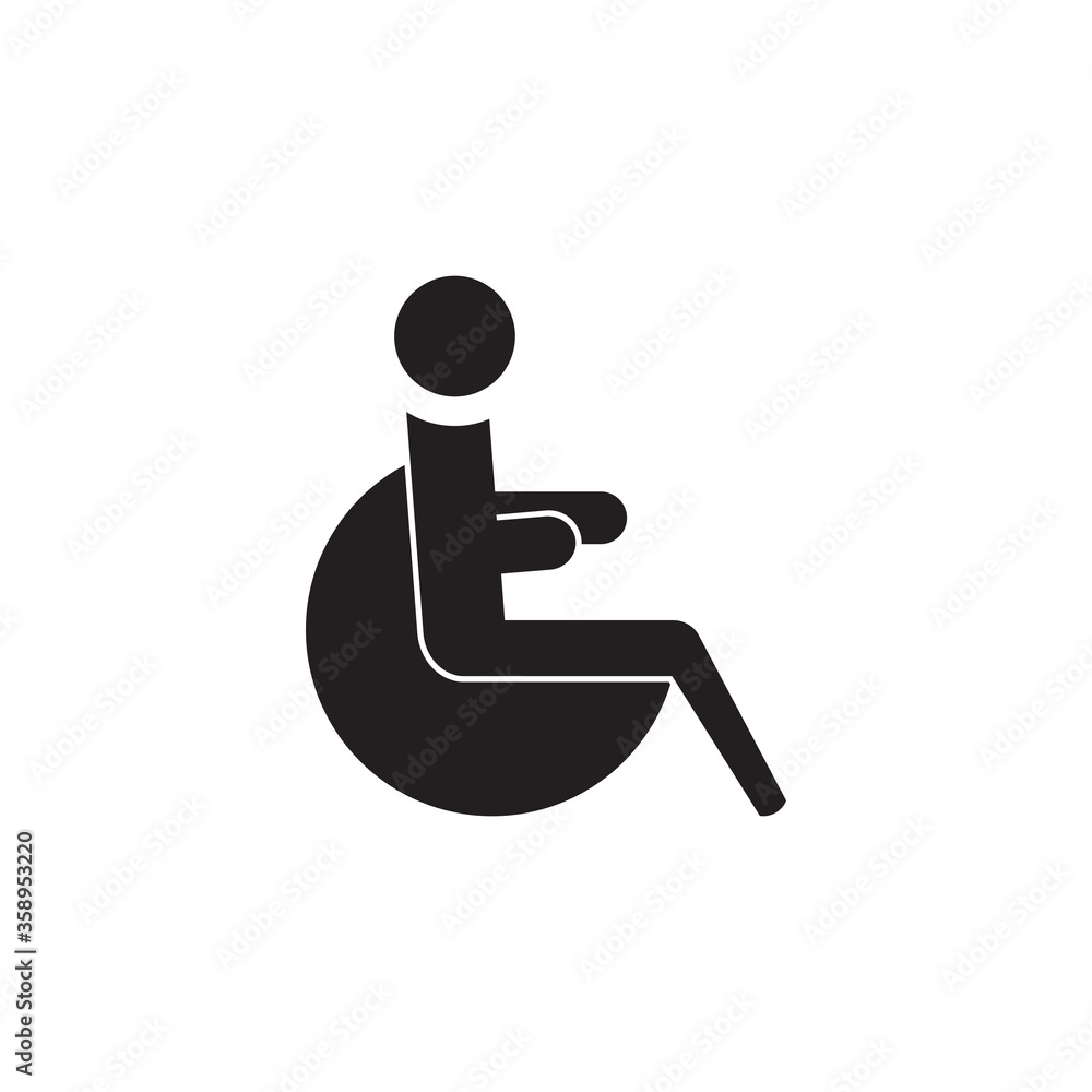 wheelchair person icon, medical icon vector wheelchair person icon, medical icon vector