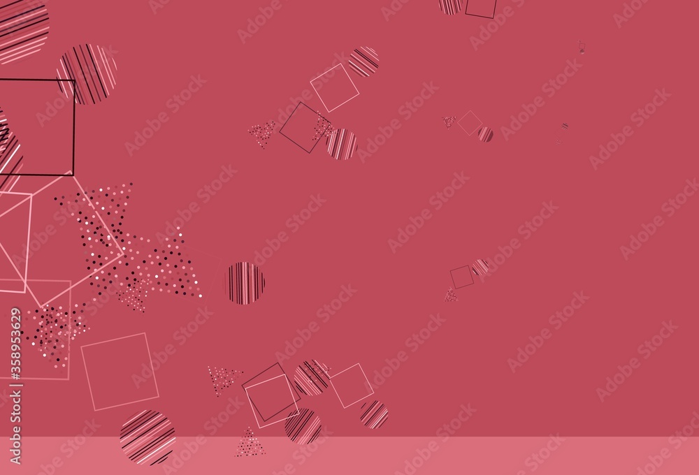 Fototapeta premium Light Pink, Red vector pattern with polygonal style with circles.