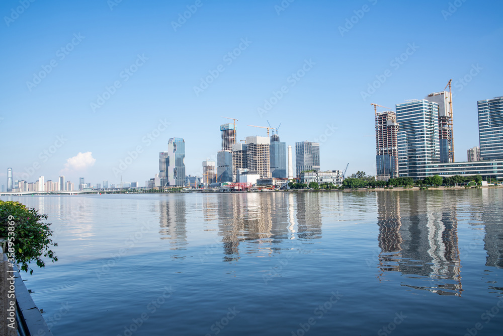 Obraz premium Pazhou CBD architectural scenery in Guangzhou, China