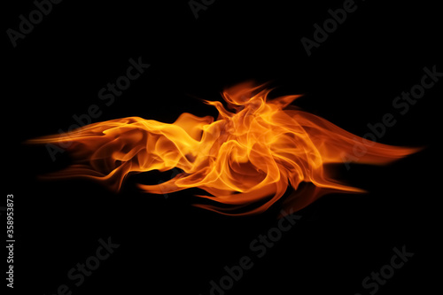 Fire flames on black texture abstract background © prapann