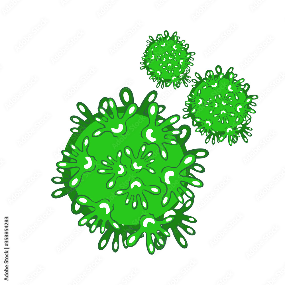 A virus created by human hands.Vector graphics