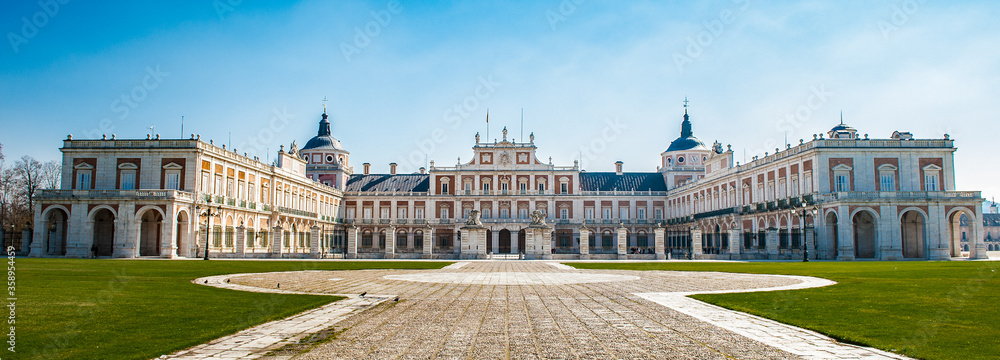 It's Royal Palace of Aranjuez, a residence of the King of Spain, Aranjuez, Community of Madrid, Spain. UNESCO World Heritage