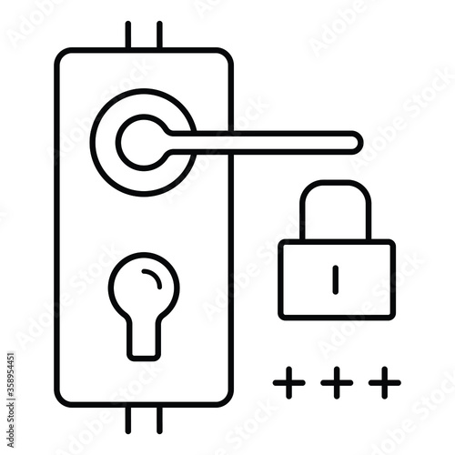Door lock icon vector illustration