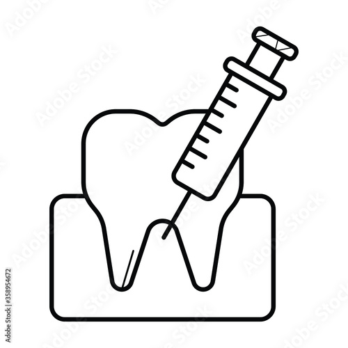 Gum injection linear icon vector illustration