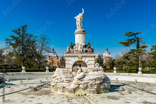 It's Beautiful fountain near the Royal Palace of Aranjuez, Spain. UNESCO World Heritage site