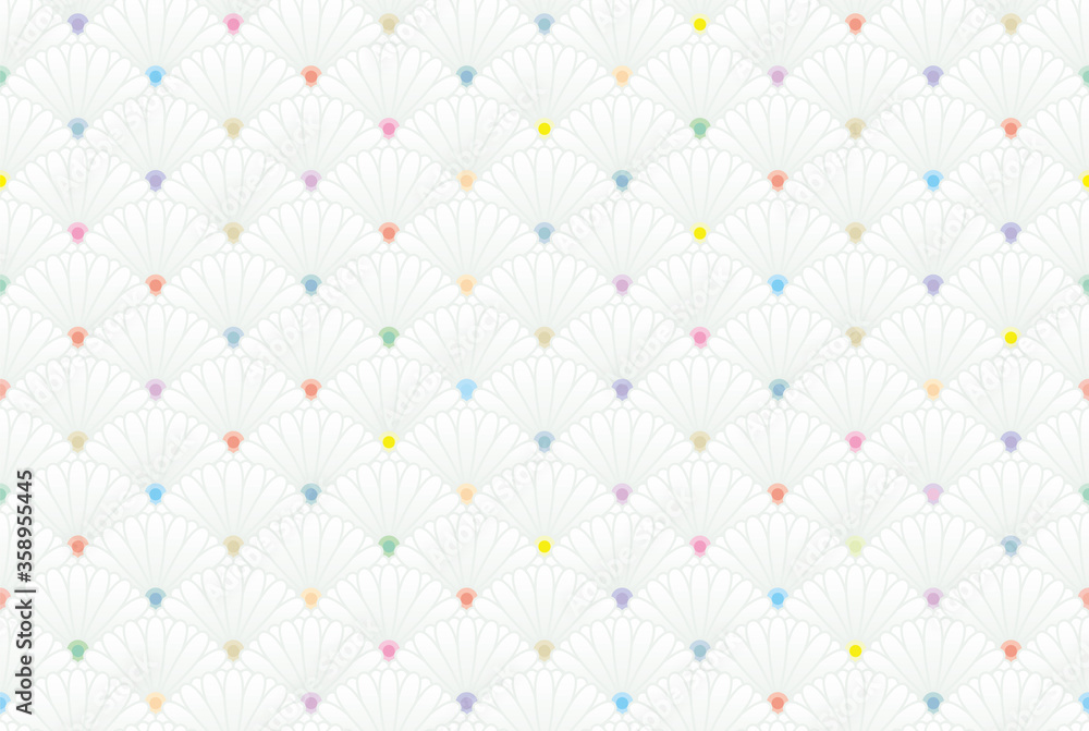 Fototapeta premium 菊花青海波。日本の伝統文様