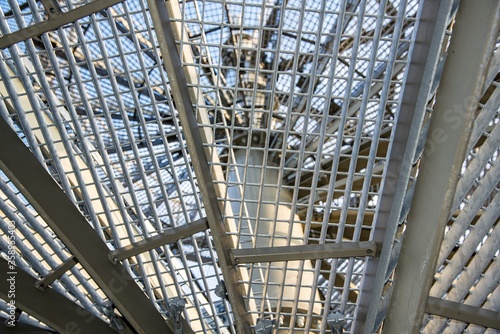 Obraz na płótnie Steel Construction Frame . installation of steel structure at heights w salonie