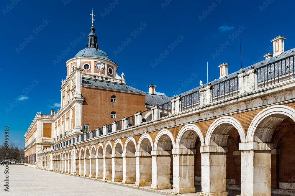 It's Royal Palace of Aranjuez (Palacio Real), a residence of the King of Spain, Aranjuez, Community of Madrid, Spain. UNESCO World Heritage