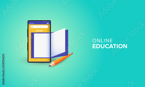 Online education template design photo